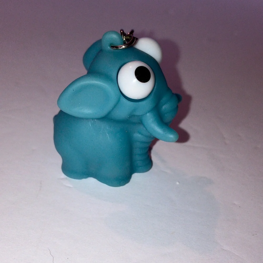 Playful Animal Keychain Set‎ Squishy Silicone with Protruding Eyes NWOT 2”